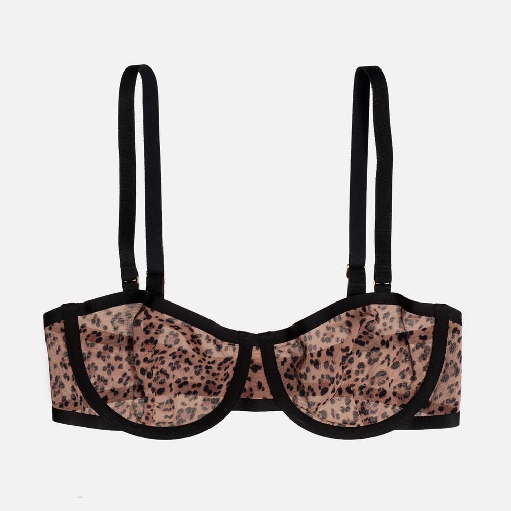 Cuup Leopard Mesh Balconette Bra